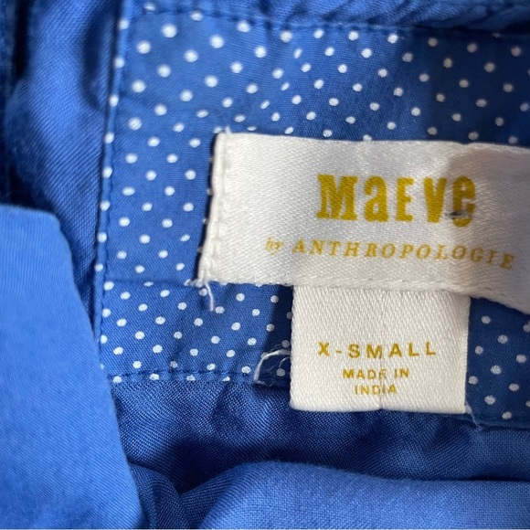 Anthropologie Maeve Vibrant Blue Cross Back Mini Dress - Picture 5 of 9